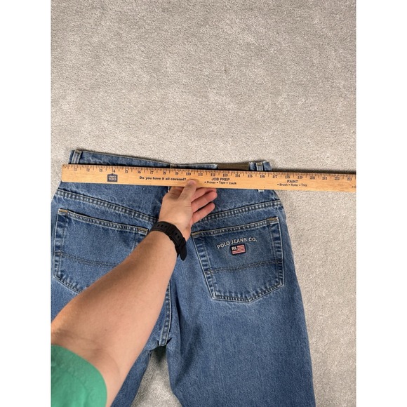 Polo Jean Co Vintage Pants Cotton Mens Size 34x34 Straight Flag Y2K Dad - Picture 7 of 9